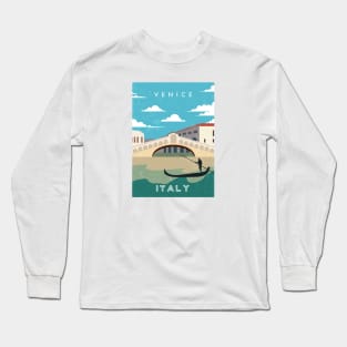 Venice, Italy. Retro travel poster Long Sleeve T-Shirt